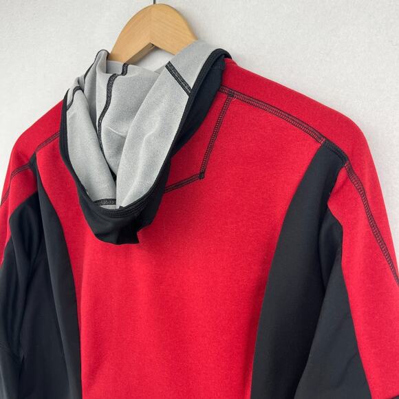 MOUNTAIN HARDWEAR Jacket Mens M Fleece Full Zip Hoodie Thumbholes Red - Picture 7 of 15